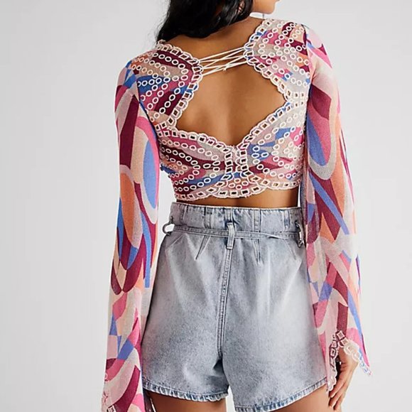 Free People Cream Lace Crop Top - Picture 5 of 5